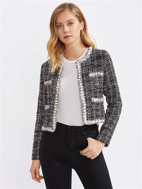 blazer style chanel|Chanel tweed jacket outlet.